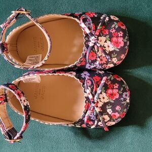 Janie and Jack Black and Red Dress Shoes with Ankle Strap